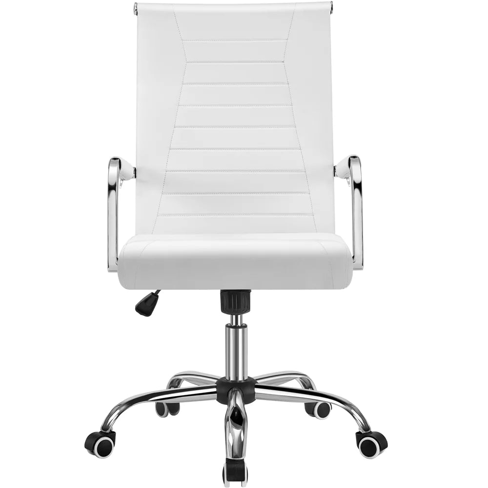 White Faux Leather Office Chair F253