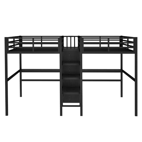 Twin Over Twin Metal Loft Bed with Desk and Wardrobe Z622209