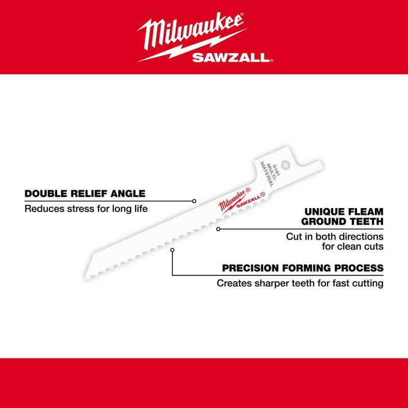 3-5/8 in. 14 TPI Metal Cutting Reciprocating Saw Blades 5-Pack M21243