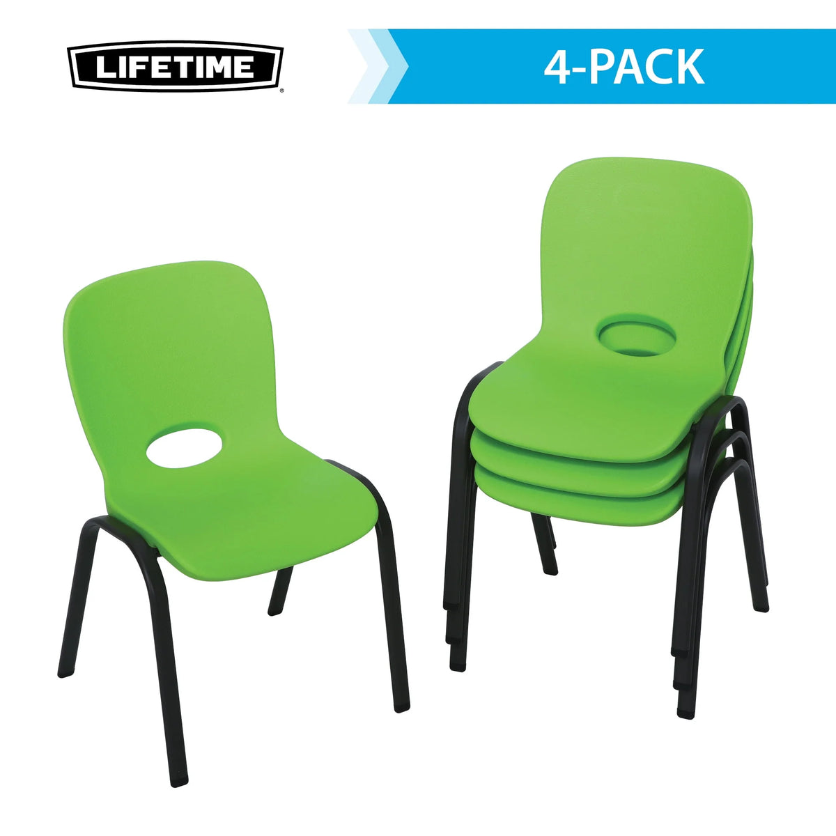 Lime Green Stacking Chairs 4 Pack G36258