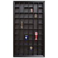 17x32 Shot Glass Display Case with Hinged Front in Black W821