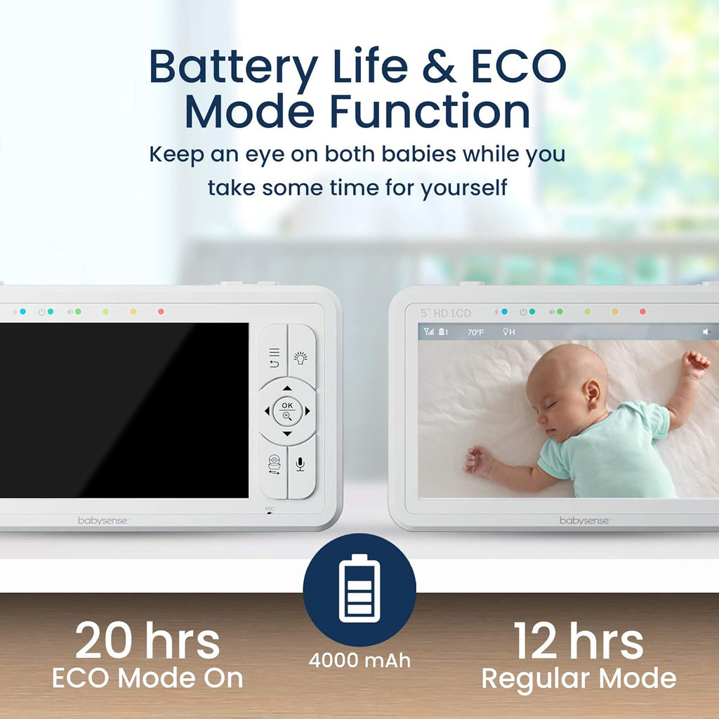 5 HD Split-Screen Baby Monitor with 2 Cameras R3689