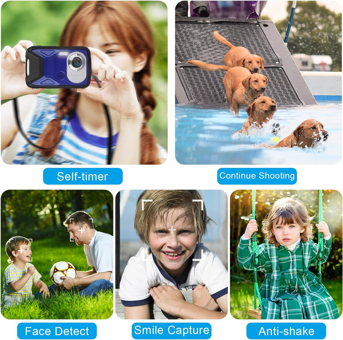 Waterproof 1080P 21MP Digital Camera with 2.8 LCD Screen 8X Zoom D219130