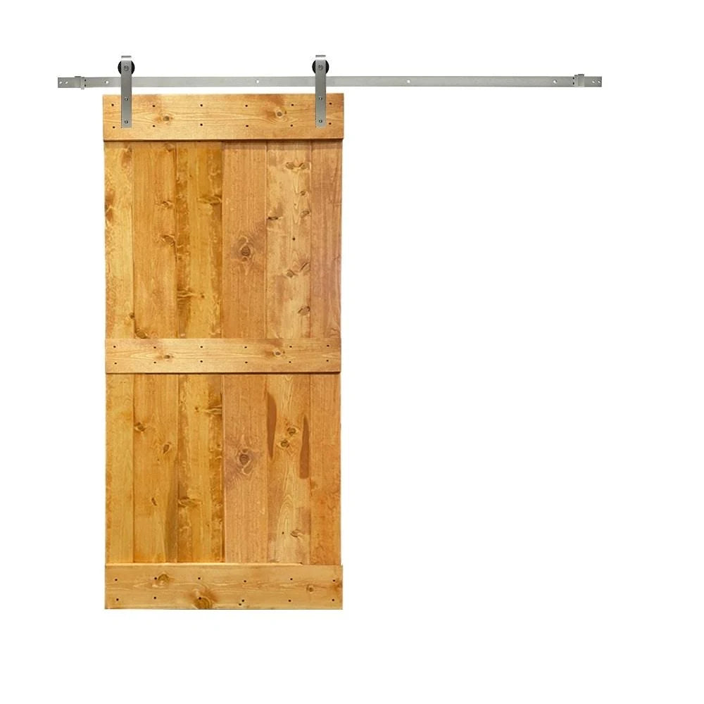Stained Wooden Sliding Barn Door with Hardware Kit W264