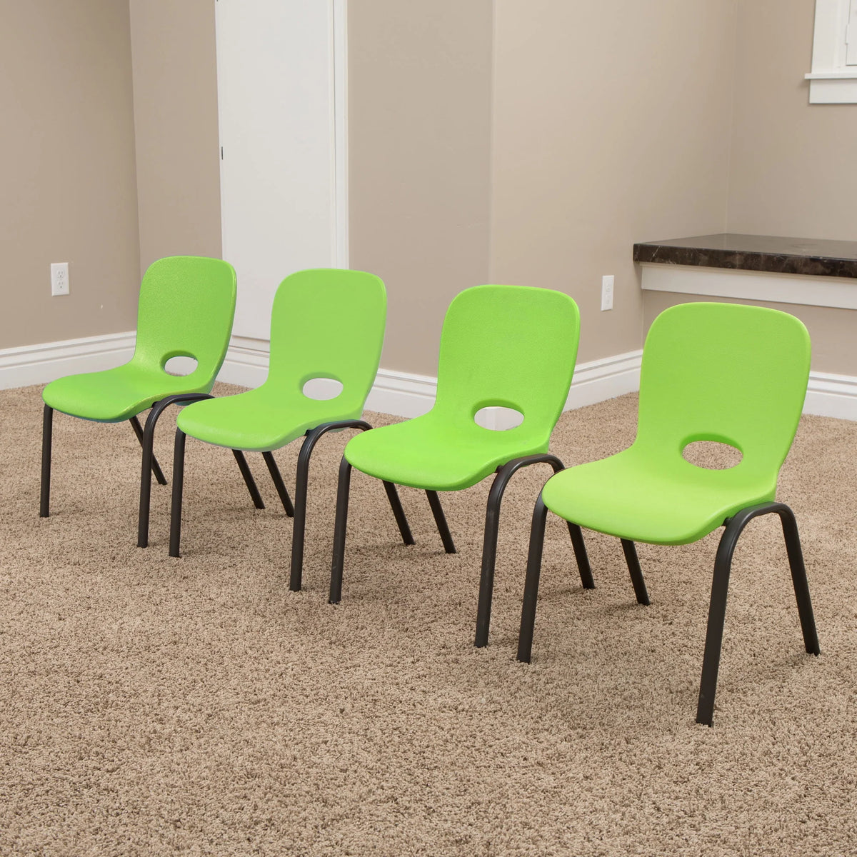 Lime Green Stacking Chairs 4 Pack G36258