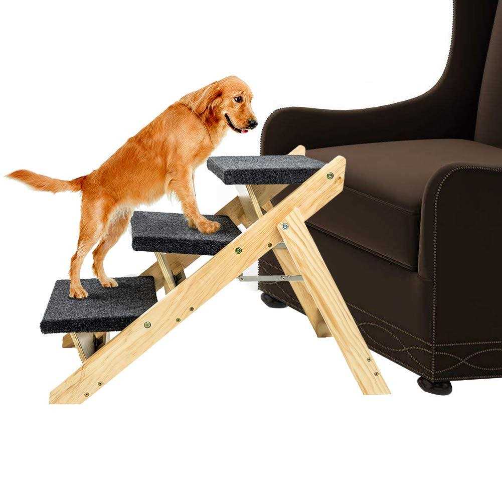 Foldable 4 Levels Wooden Pet Stairs & Ramp S890907