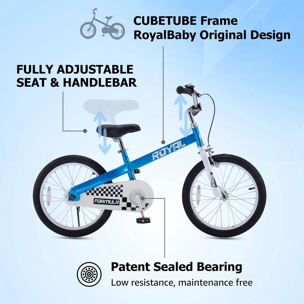 Blue Kids Bike with Training Wheels & Coaster Brake H940094