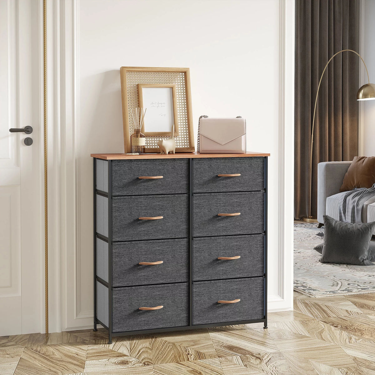 Dark Gray 8 Drawer Storage Dresser C504