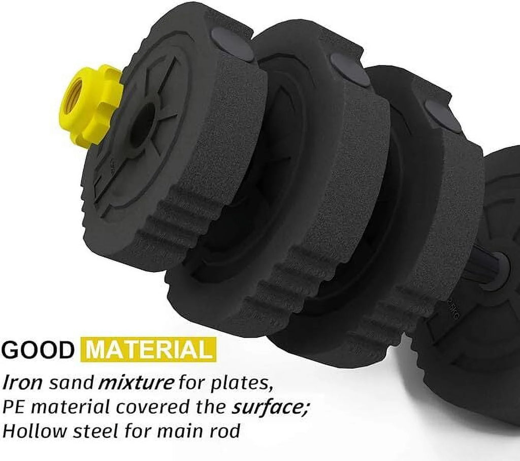 55lb Adjustable Dumbbells Set with Connecting Rod Black I1913