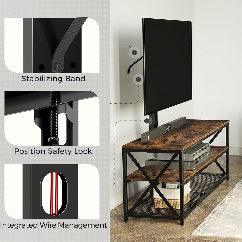 43 Inch Swivel Height Adjustable TV Stand with Mount O52962