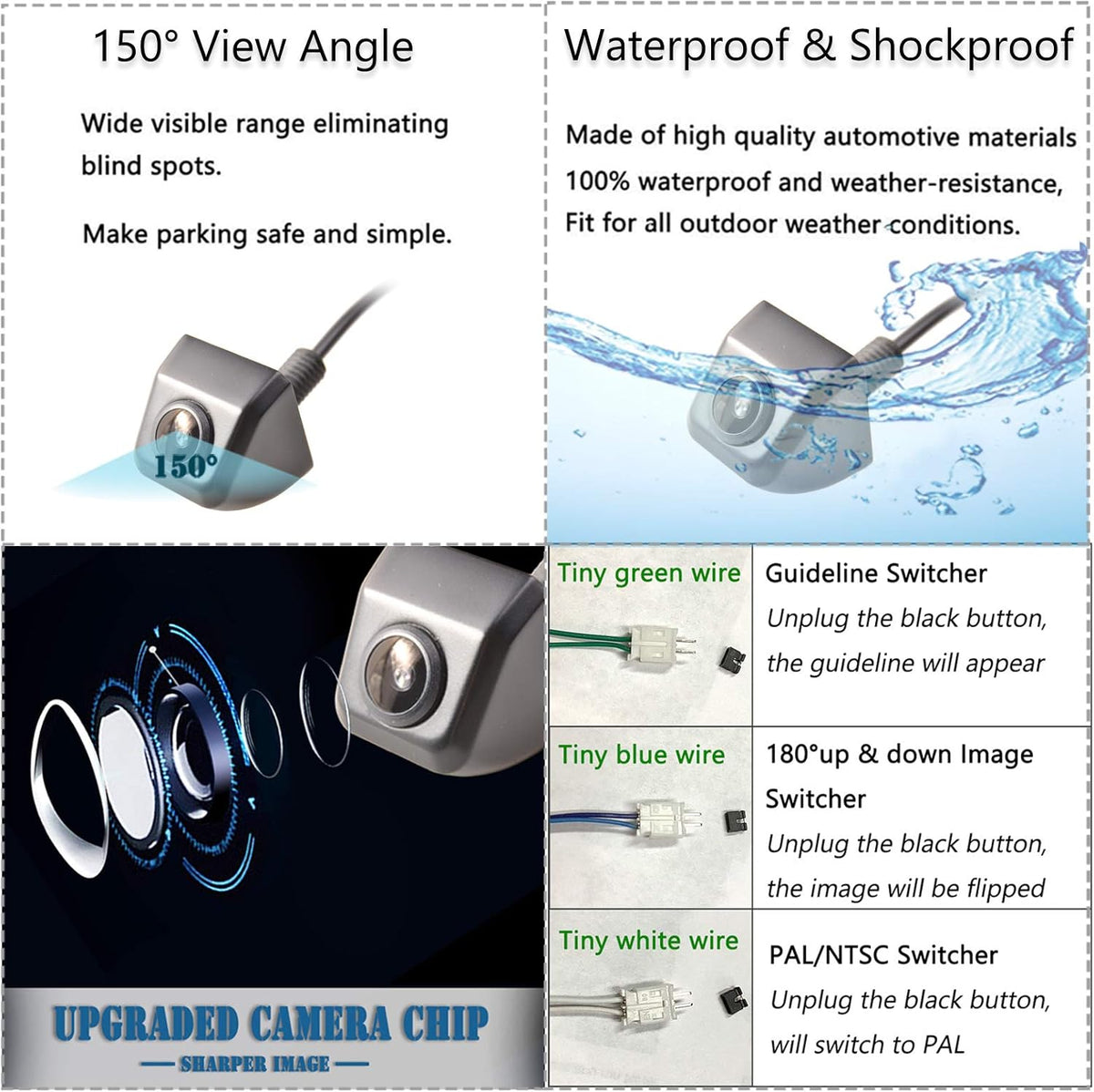 Mini Backup Camera & 4.3'' Rear View Mirror Monitor Kit Waterproof Night Vision M381831