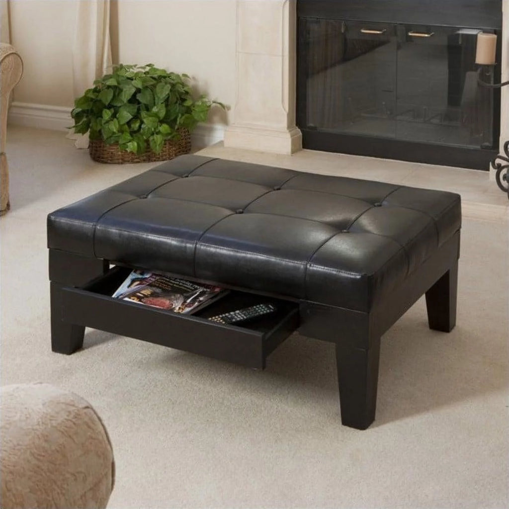 Black Storage Ottoman I181