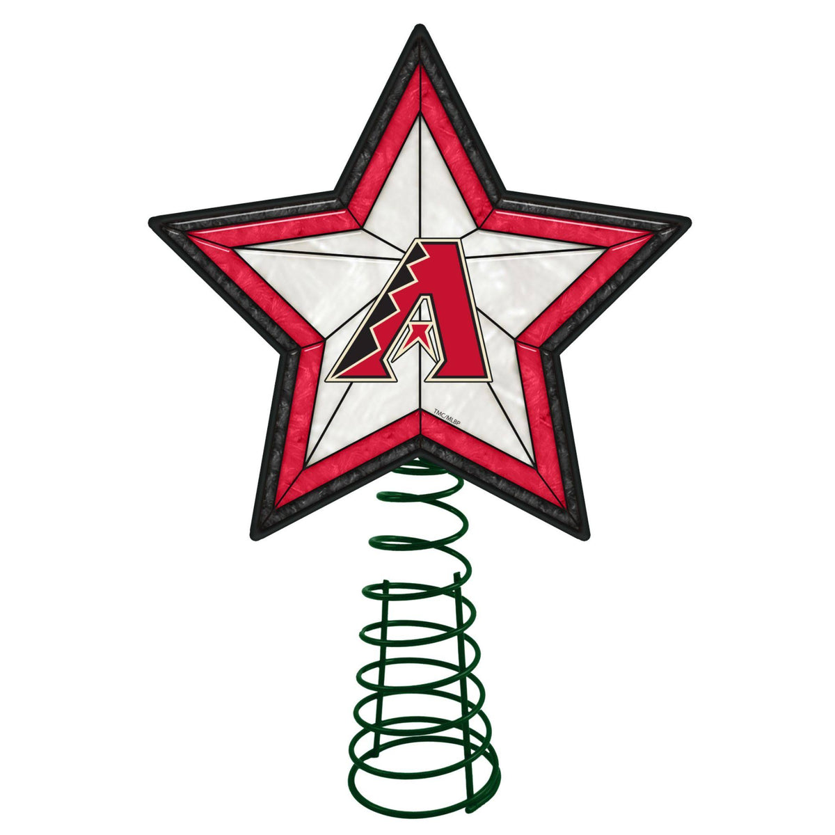 Lighted Black and Red Star Christmas Tree Topper S877107