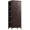 5 Drawer Faux Leather Dresser with Wooden Top F96552