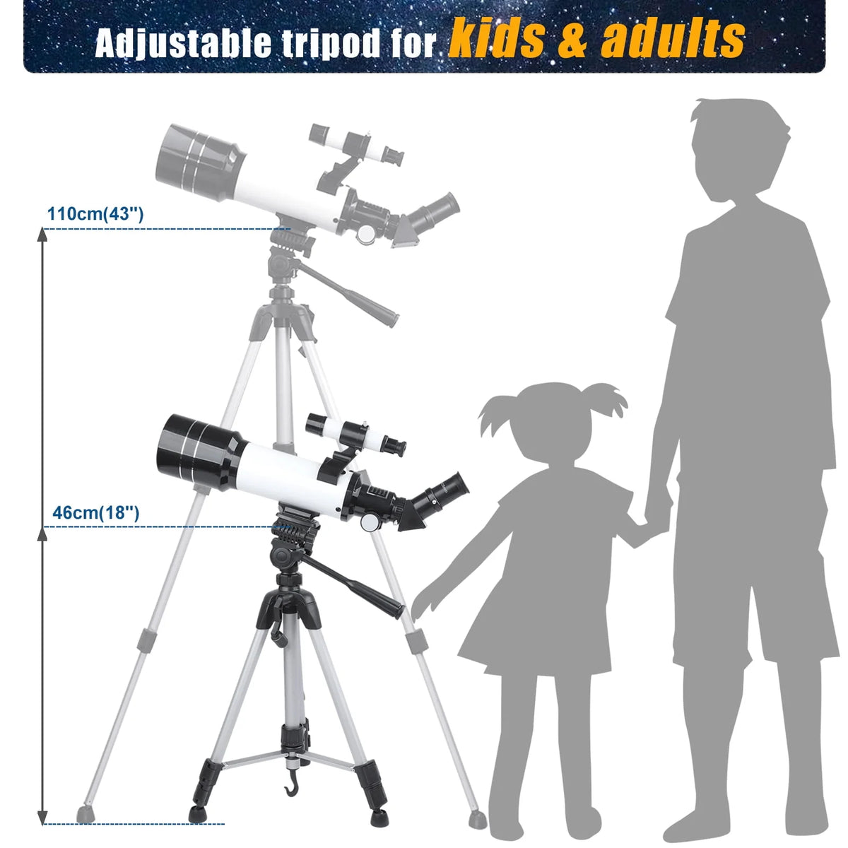 70mm Aperture 400mm Refracting Telescope with Tripod I36231