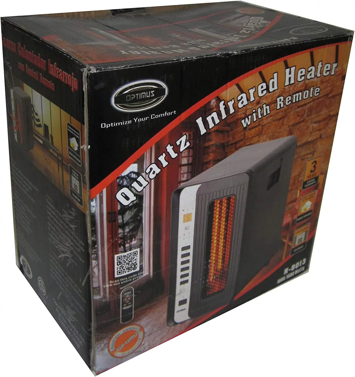 Electric Infrared Quartz Space Heater with Remote L120132