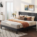 Full Wingback Platform Bed Frame with Under-bed Storage Beige M711208