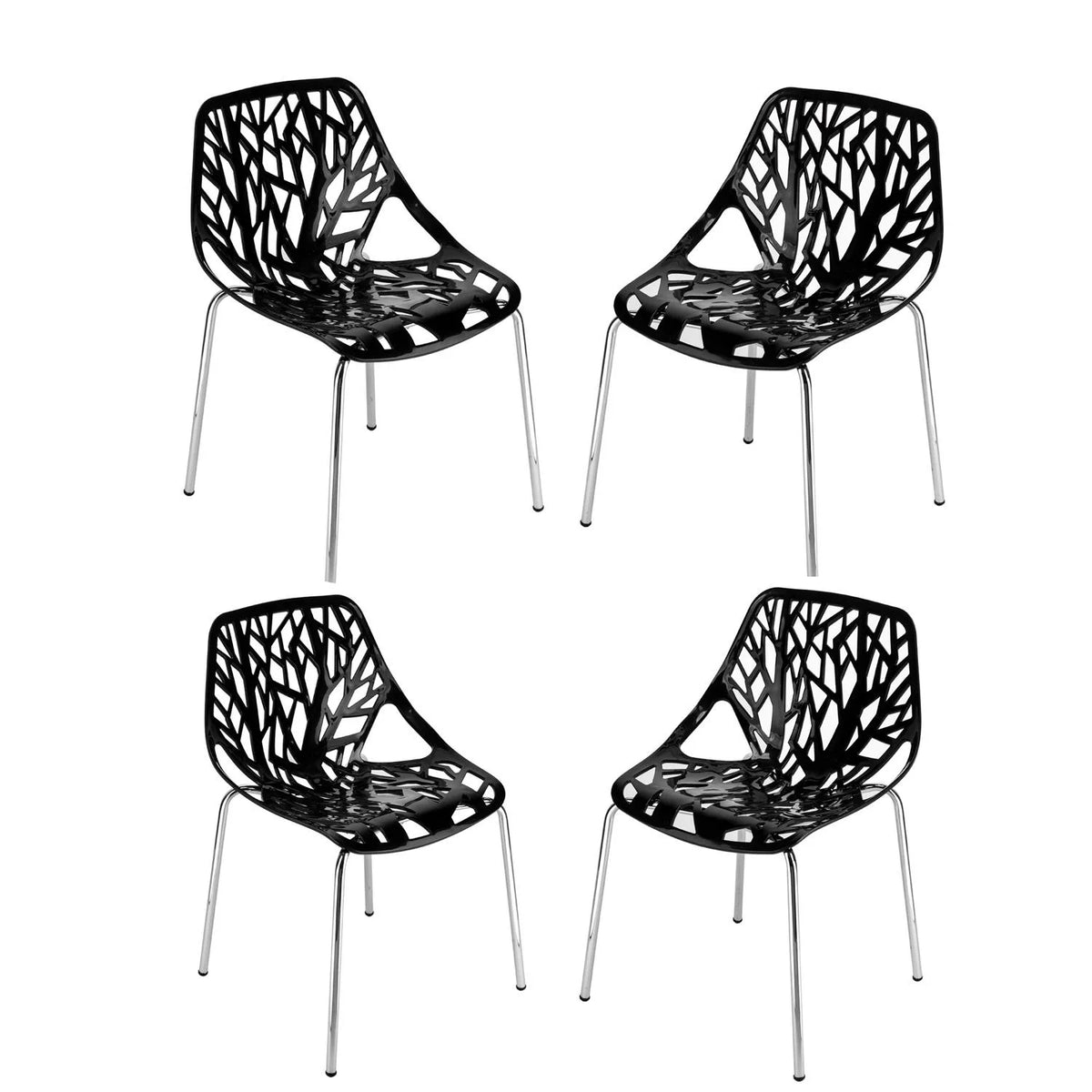 Black Set of 4 Dining Chair P7936