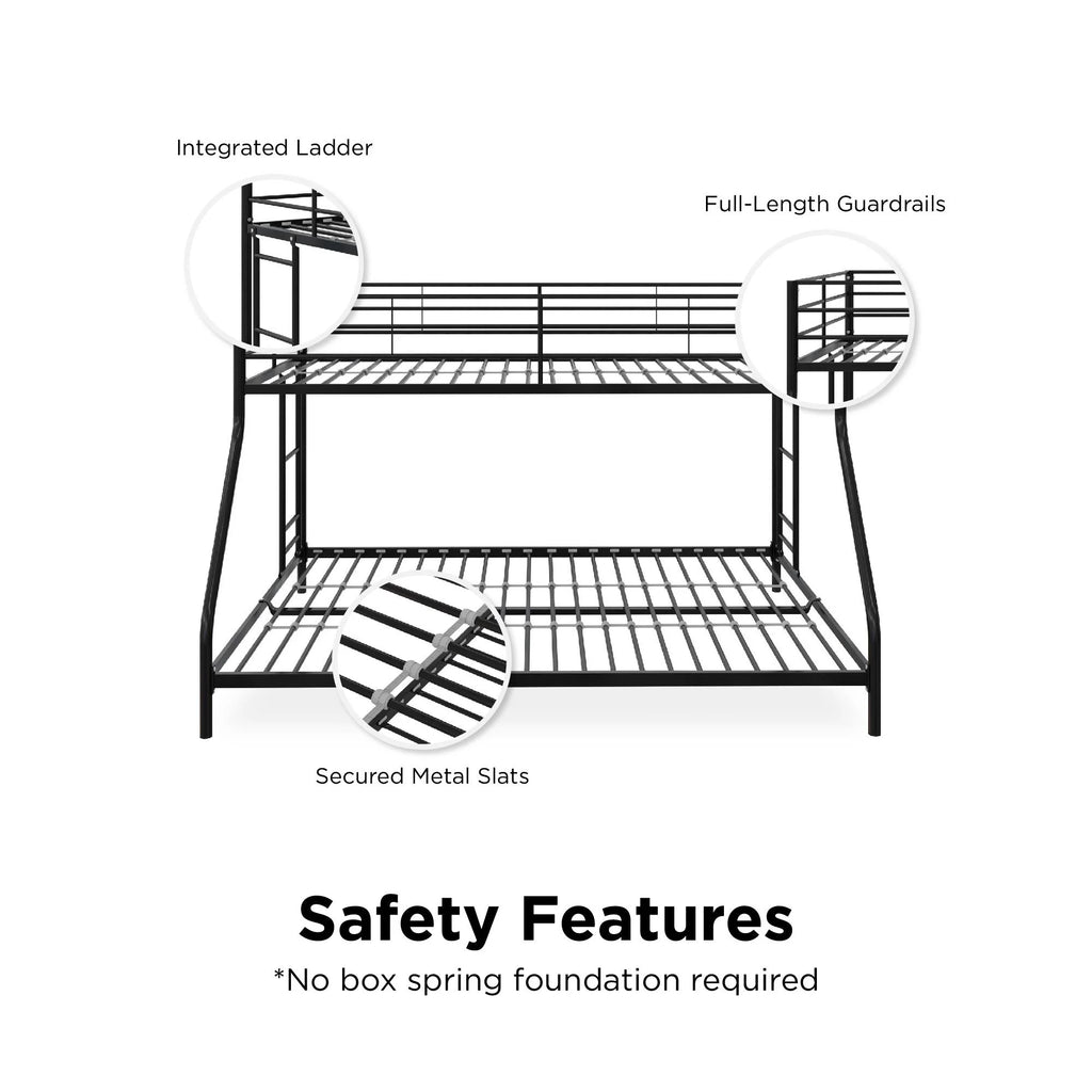 Twin over Full Metal Bunk Bed, Black F121878