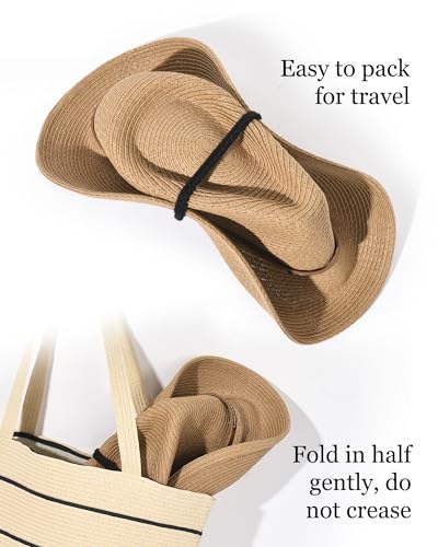 Straw Cowboy Sun Hats with Wind Lanyard UPF 80+ K51511
