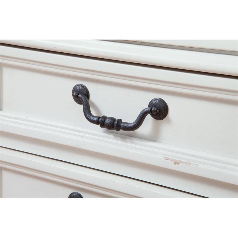 Antiqued White 5-Drawer Chest O4026