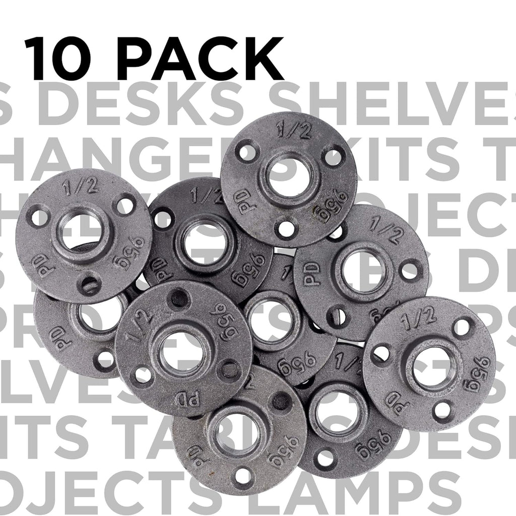 1/2 Black Malleable Cast Iron Floor Flange 10 Pack F591497