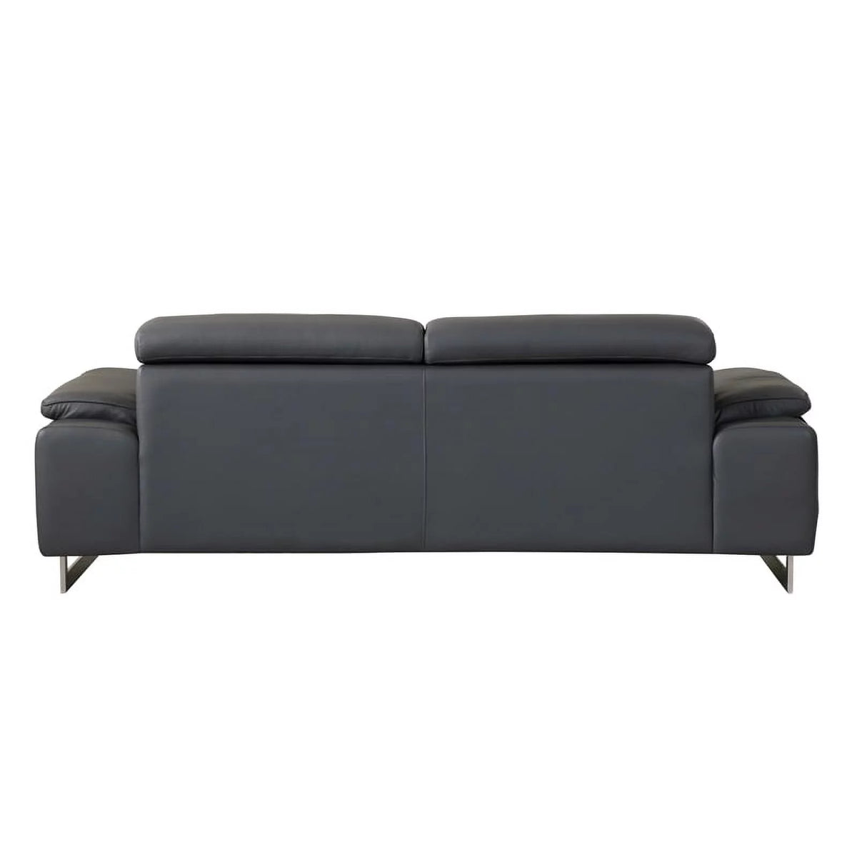 87" Genuine Italian Leather Sofa Dark Gray F304