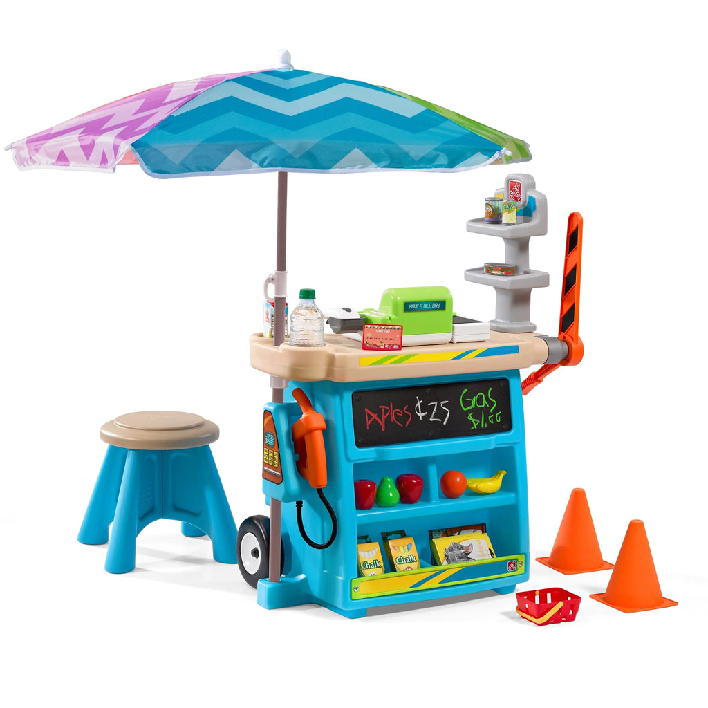 Blue Kids Plastic Playset with Umbrella I1528