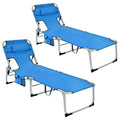Set of 2 Blue Folding Reclining Beach Lounge Chair U825