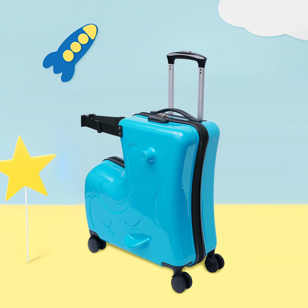 20" Kids Ride On Hard Luggage Suitcase Blue B324
