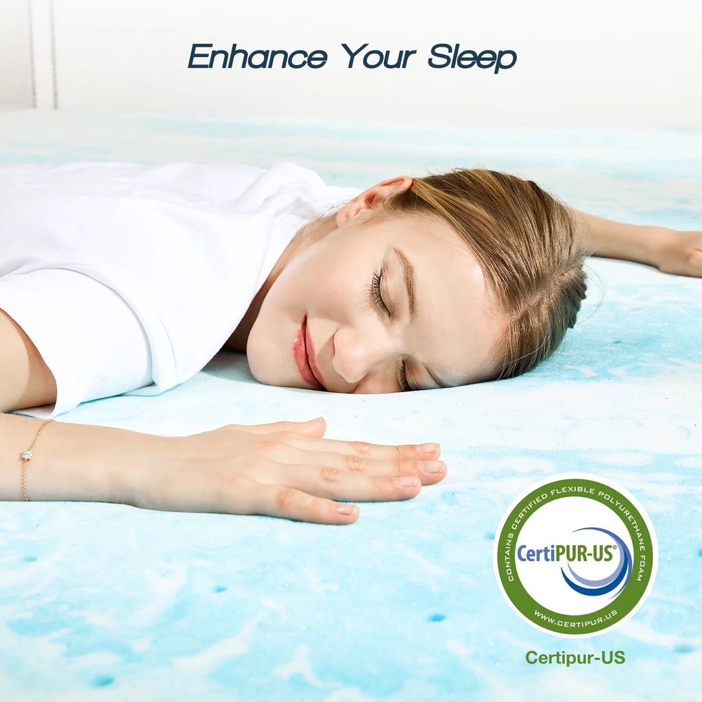 2 Inch Cool Gel Memory Foam Mattress Topper Queen Size P157