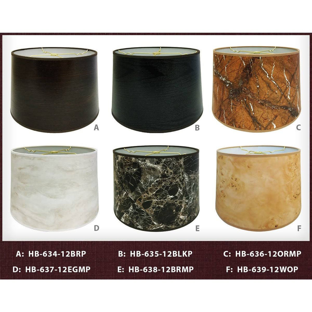 Linen Eggshell and Black Moroccan Print Drum Lamp Shade T419
