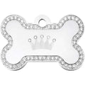 Dog Tag with Crown and Crystals B785