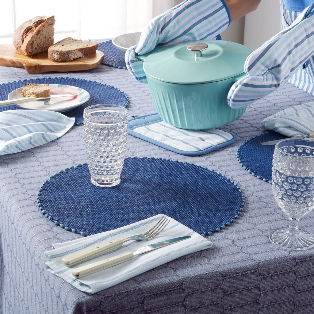 Blue Fabric Tablecloth Z4936