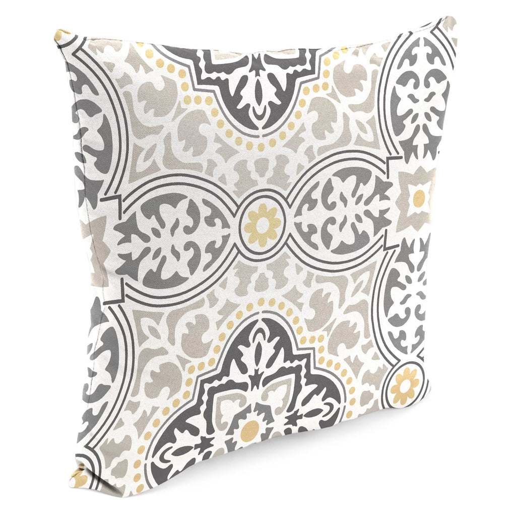 Grey Quatrefoil Square Outdoor Throw Pillow 2 Pack V97225