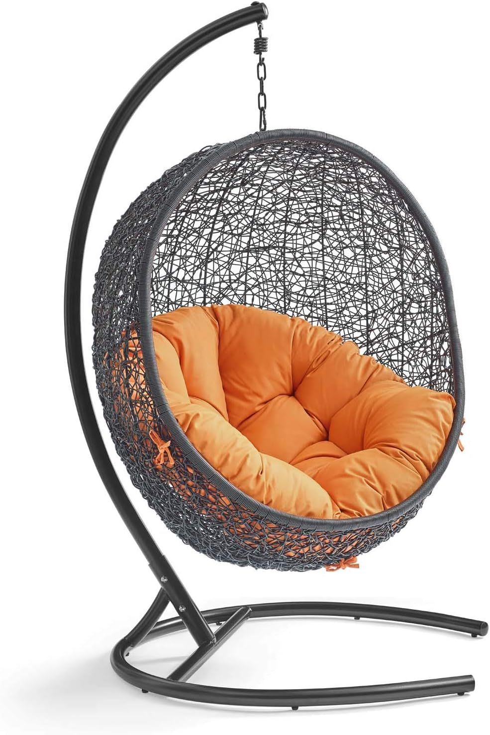 Beige Wicker Rattan Swing Chair with Stand C37859