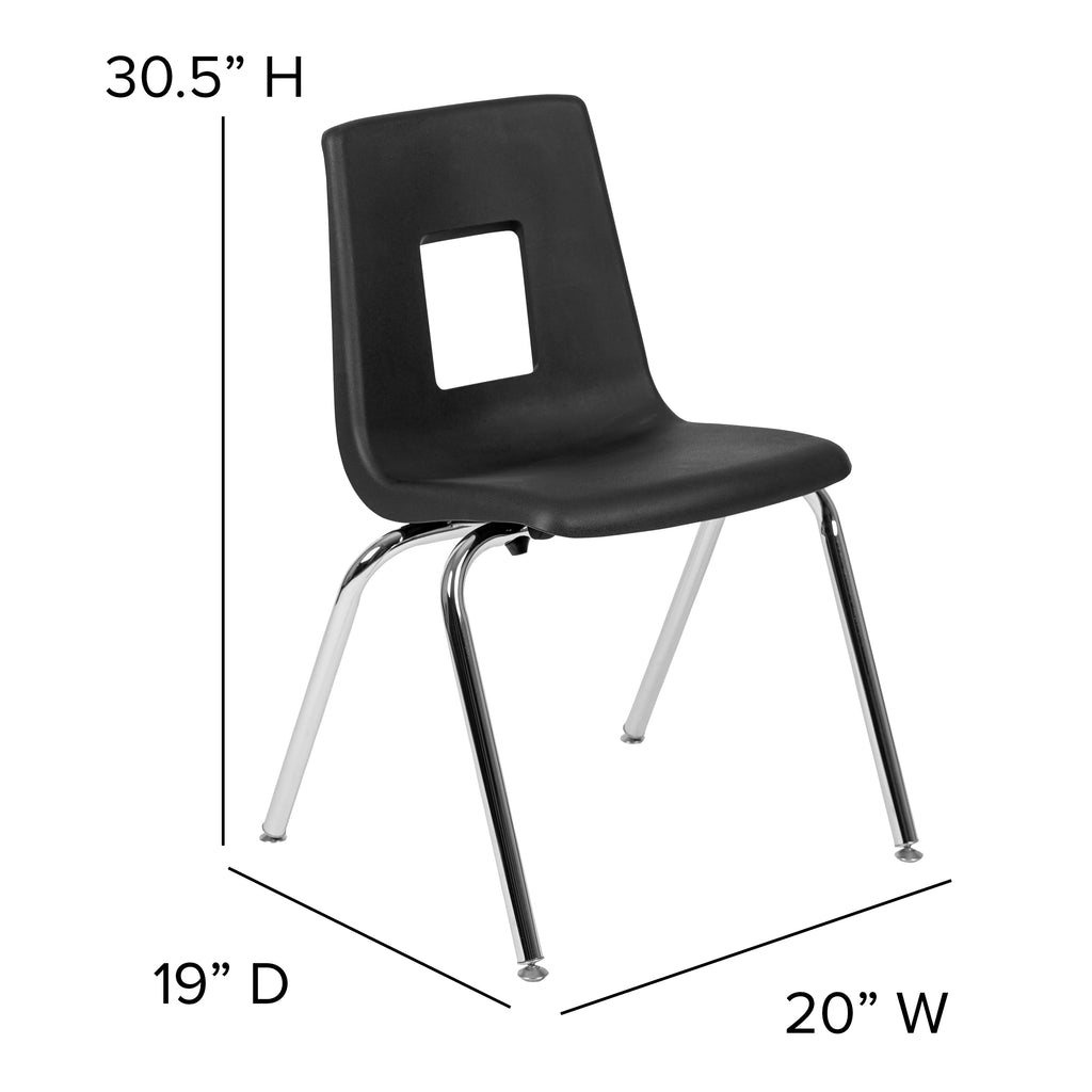 Grey Black Laminate Activity Table Set with Stack Chairs S3243