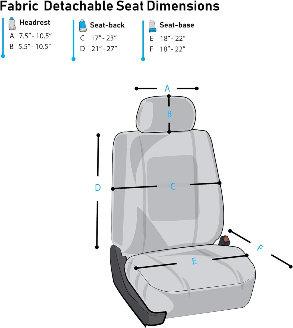 3D Air Mesh Fabric Seat Covers with Removable Headrests A952938