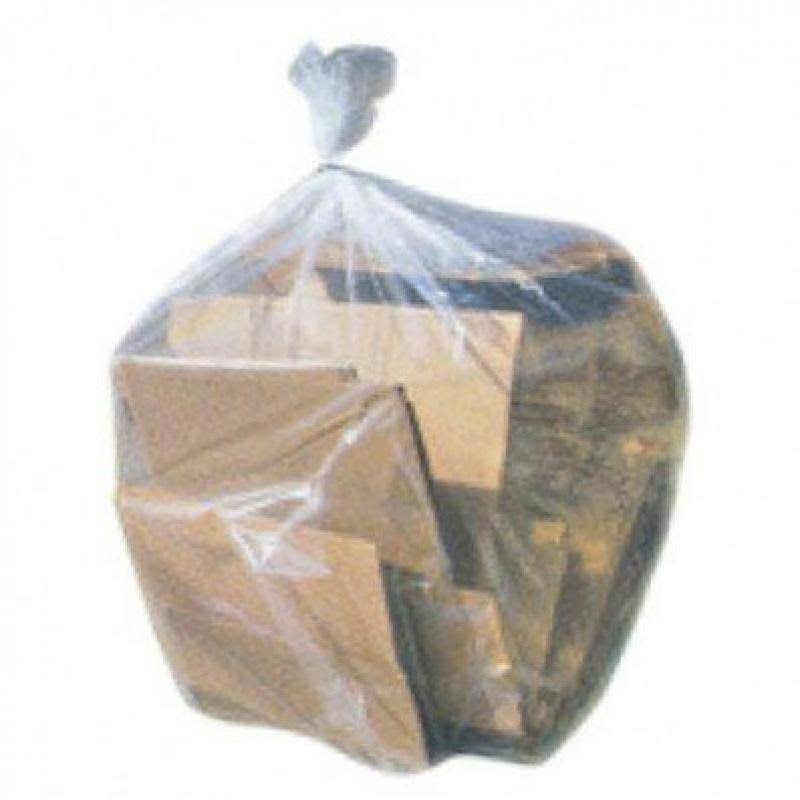 56 Gallon Clear Trash Bags, 1.5 mil, 100 / Case C526645