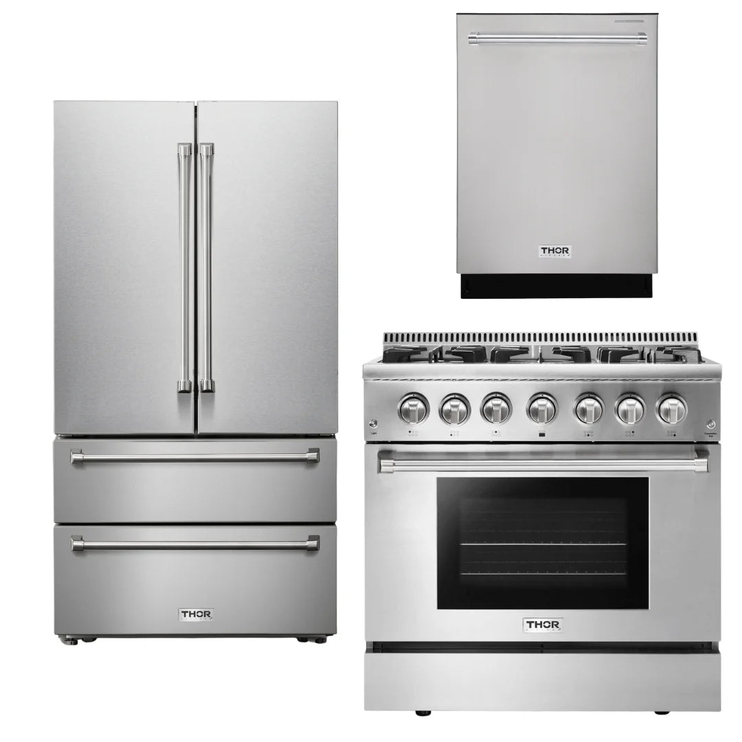 36 In. Propane Gas Range, Dishwasher, Refrigerator S713389