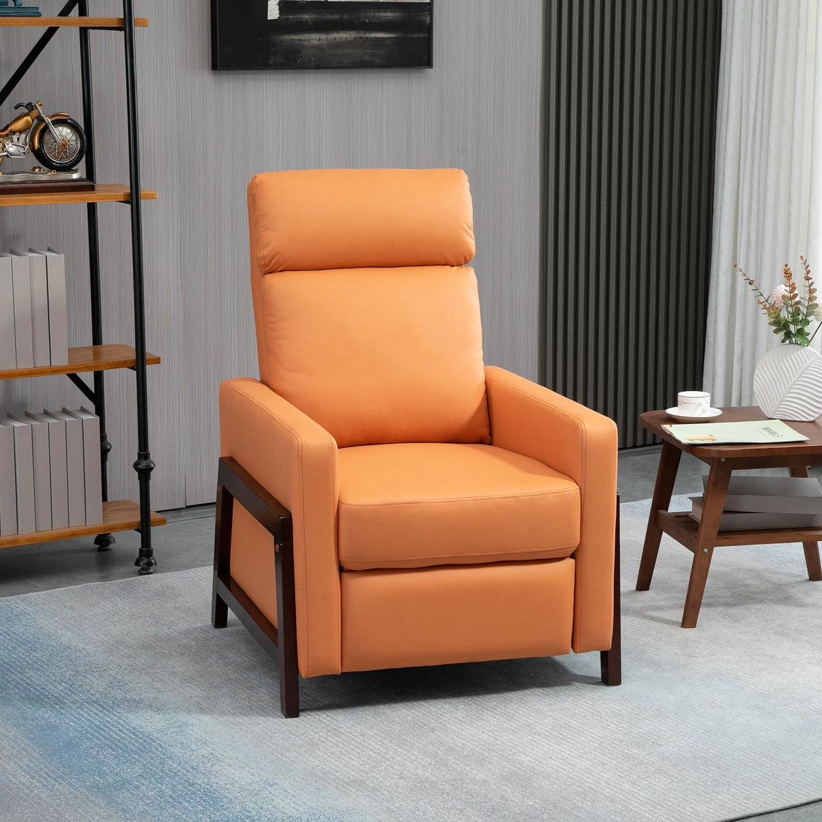 Orange Manual Recliner Chair with Footrest M323729