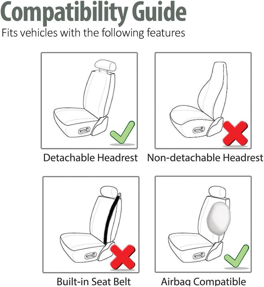 3D Air Mesh Fabric Seat Covers with Removable Headrests A952938