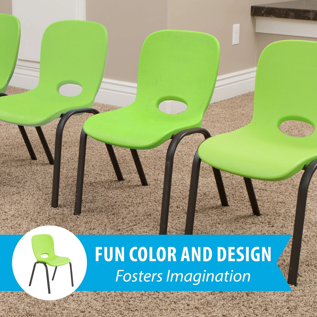 Lime Green Stacking Chairs 4 Pack G36258