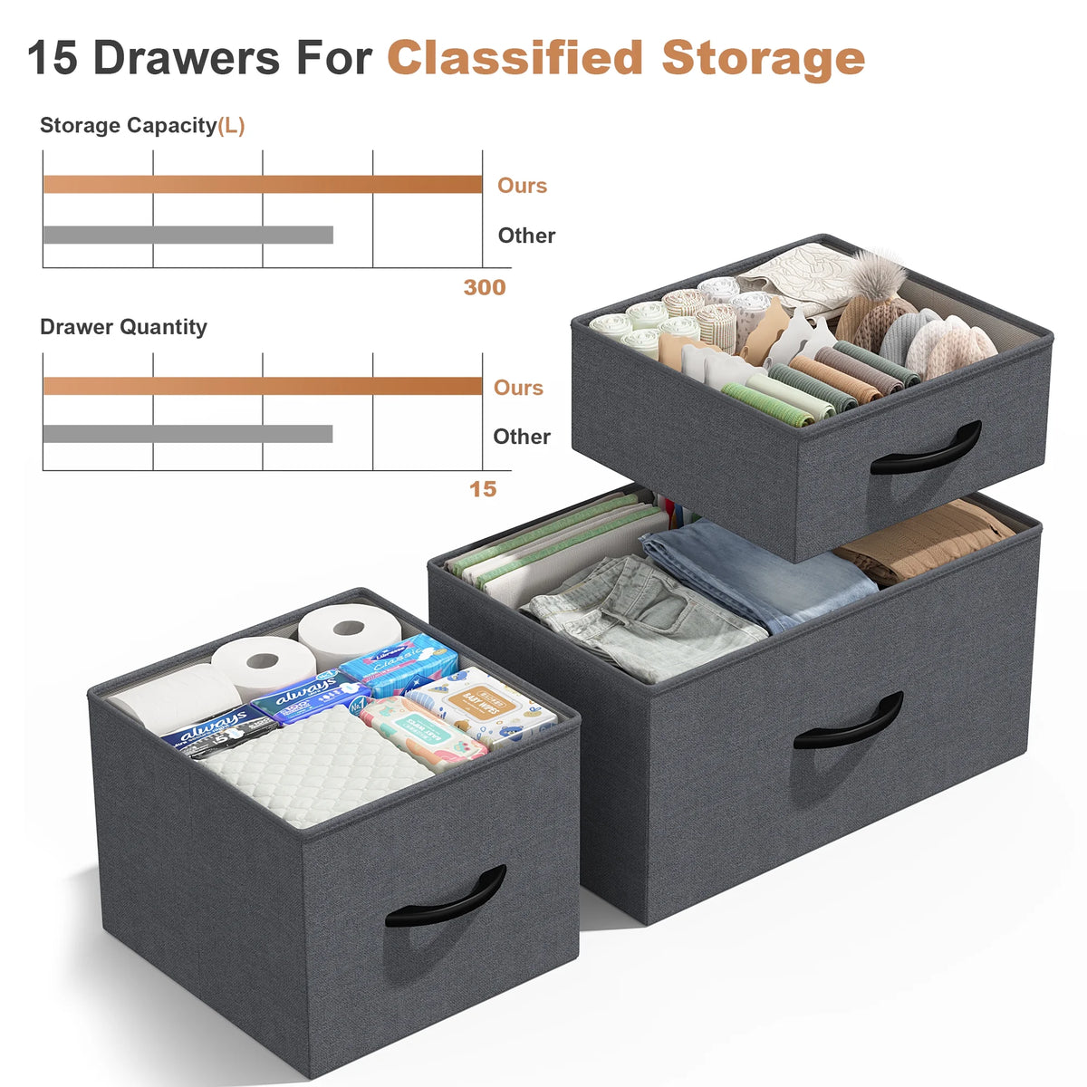 14 Drawer Charcoal Black Dresser Q304