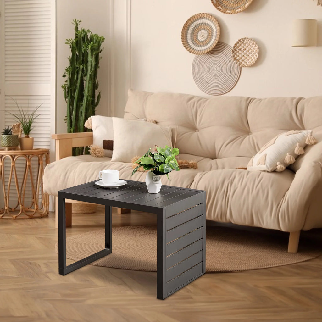 C Shaped Aluminum Side Table Dark Grey Z59034