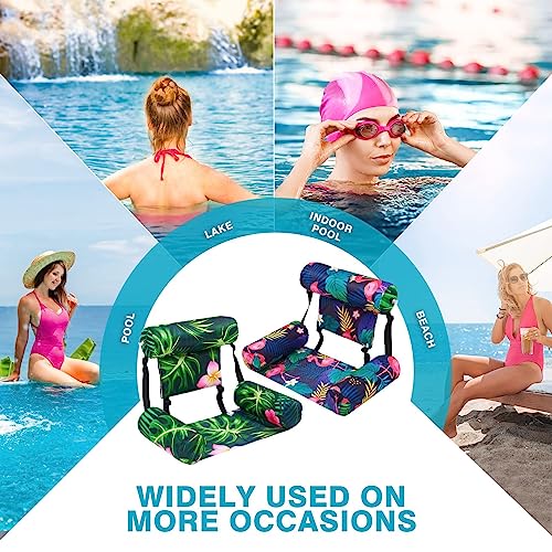 Inflatable Pool Chair Float 2 Pack Adjustable Floating Lounge Chairs Q765