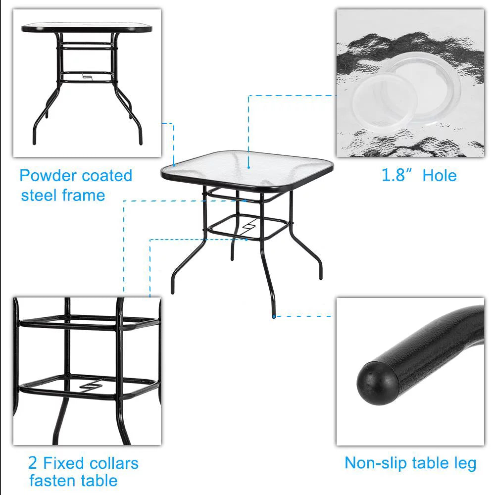 Round Glass Outdoor Dining Table D958988