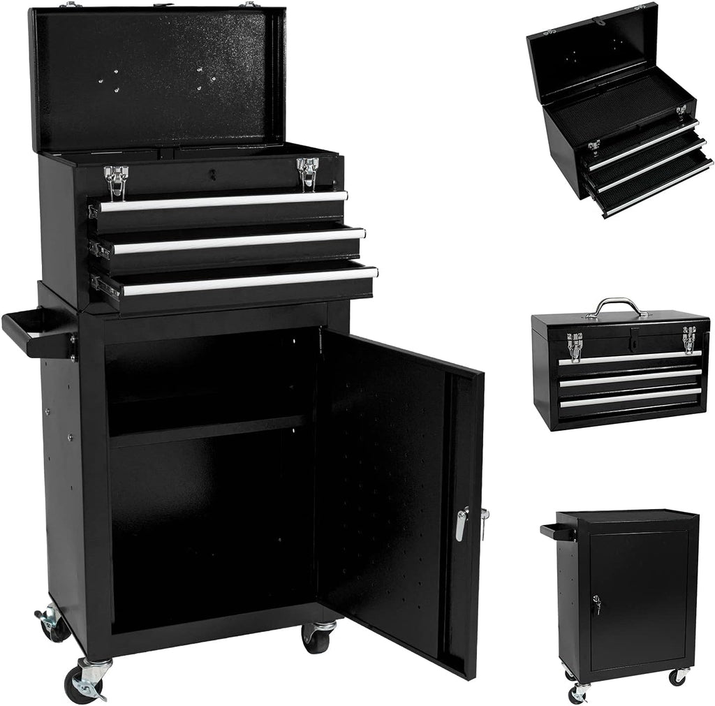 3-Drawer Rolling Tool Chest with Lockable Drawers P3012