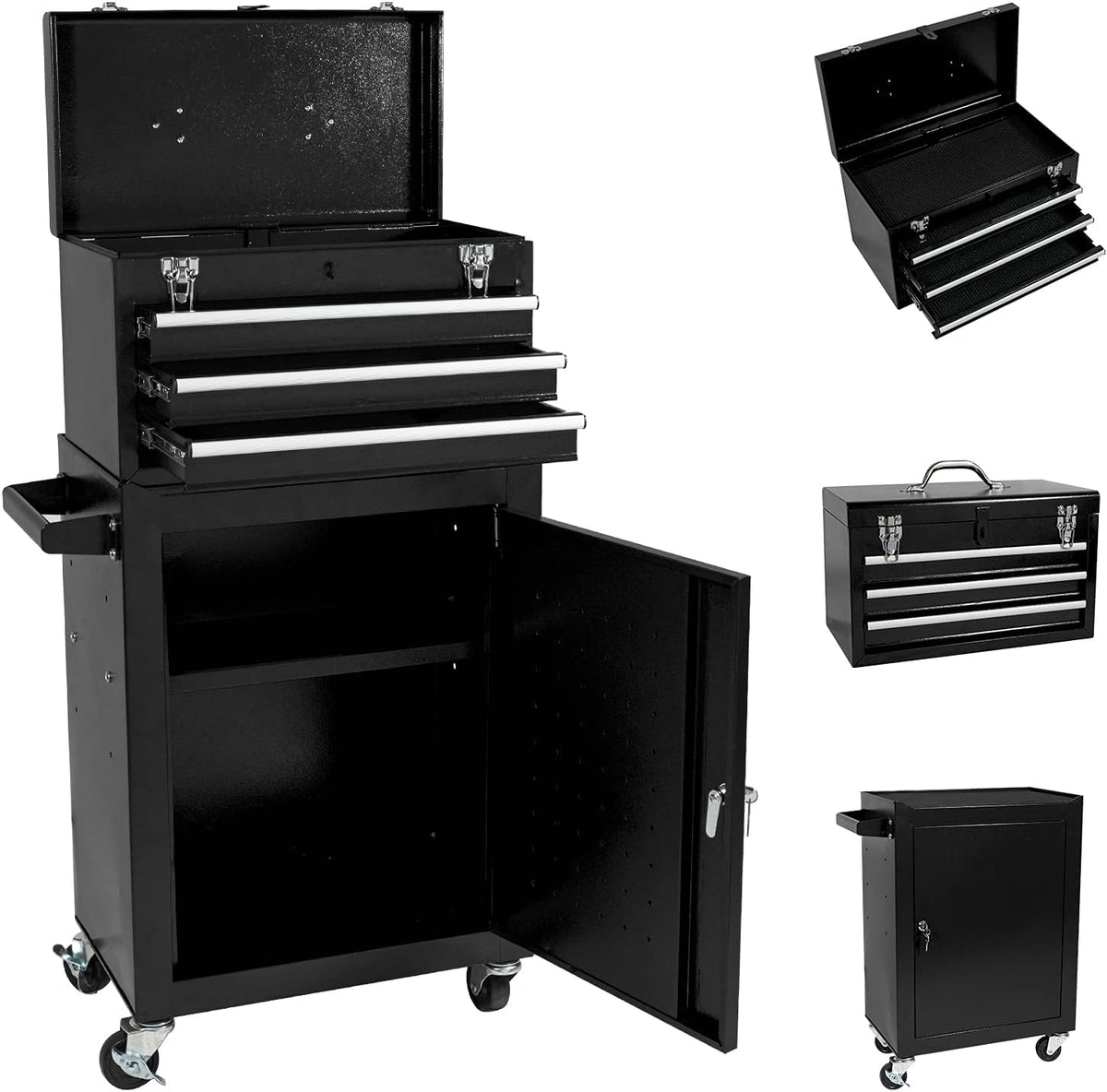 3-Drawer Rolling Tool Chest with Lockable Drawers P3012