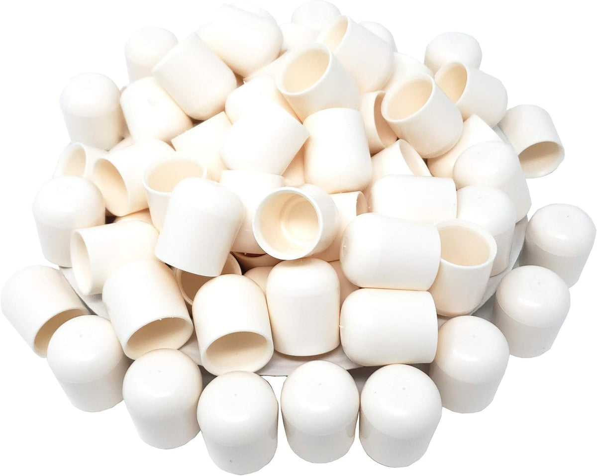 Folding Chair Leg Caps 100 Pack 7/8 Non-Marring Brown Plastic J859971
